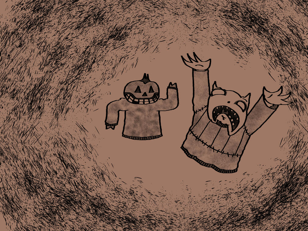 "Halloween title card sketch"
